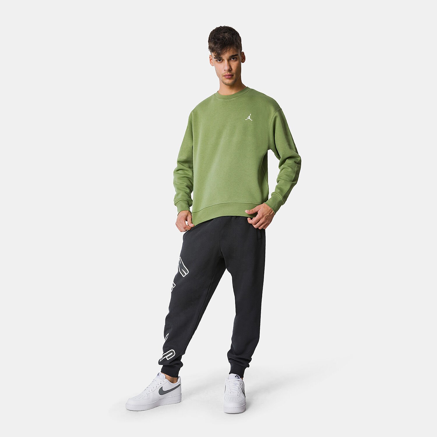 Felpa Jordan Essentials verde e bianca AW LAB