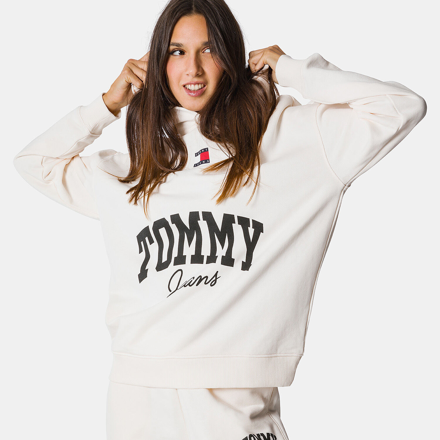Felpa Tommy Hilfiger New Varsity bianca nera e rossa AW LAB
