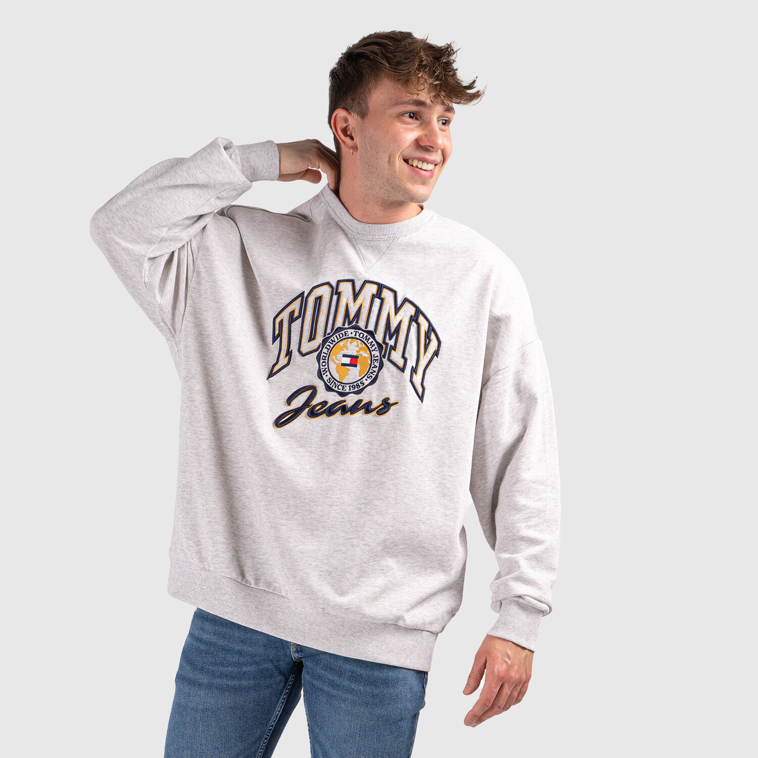 Felpa tommy sale hilfiger grigia
