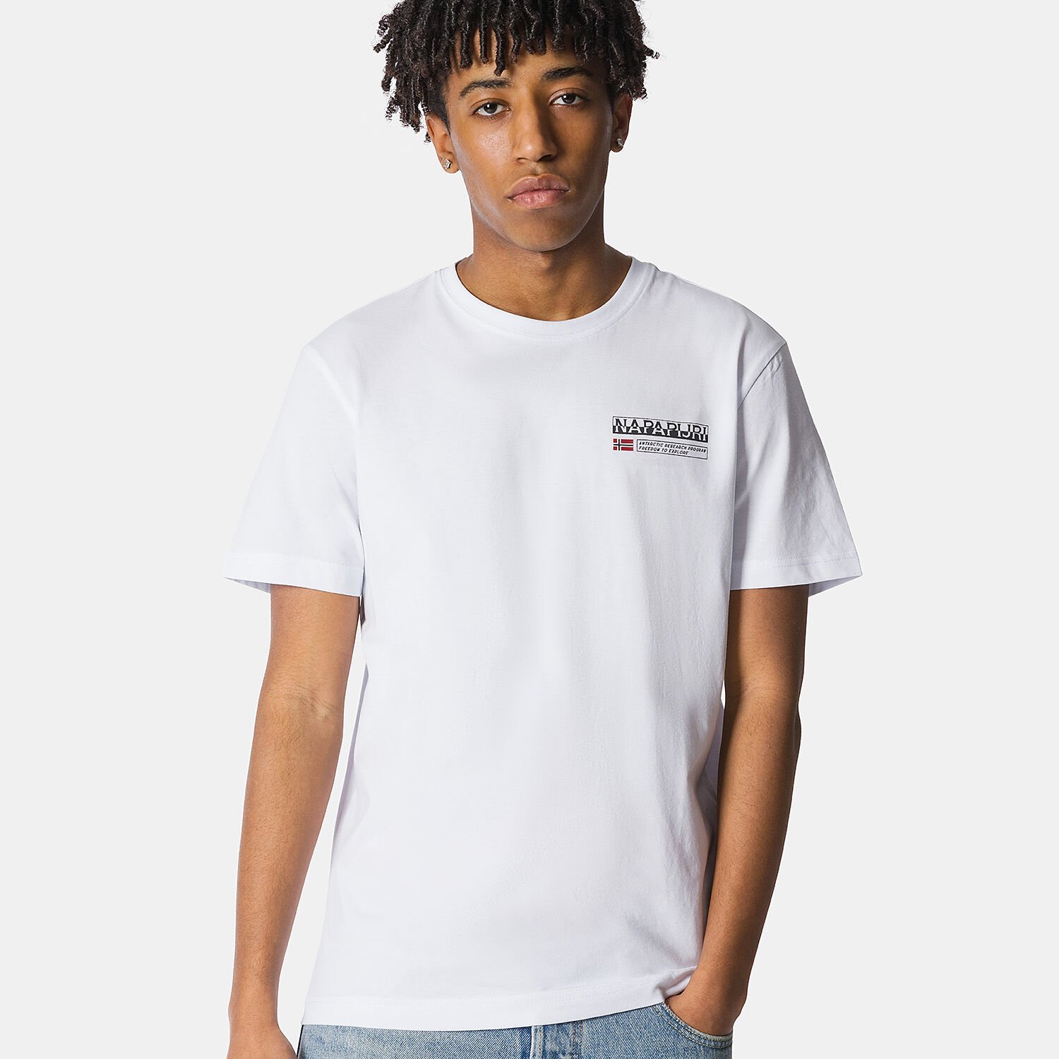 Maglietta napapijri bianca on sale