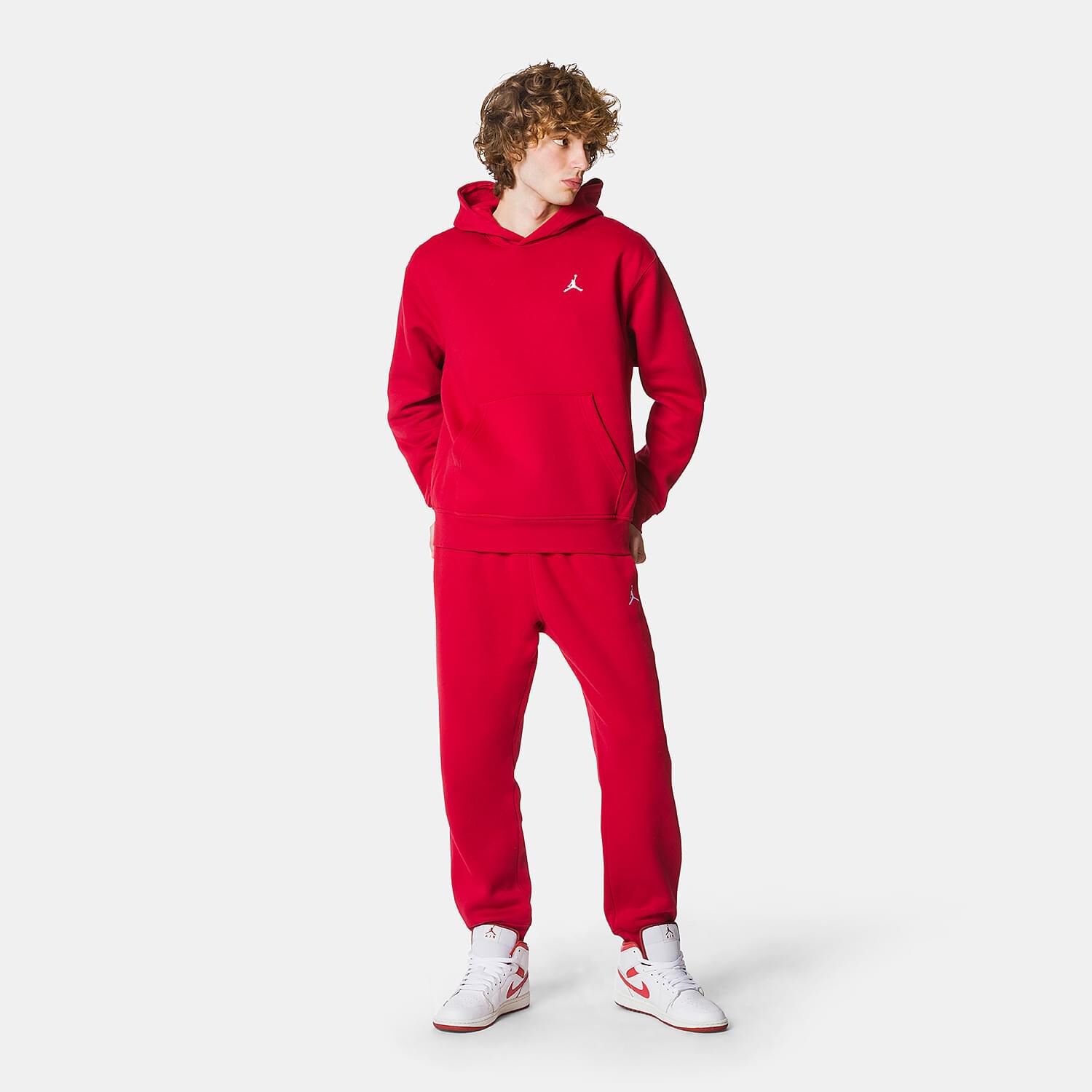 Felpa Jordan Brooklyn Fleece rossa AW LAB