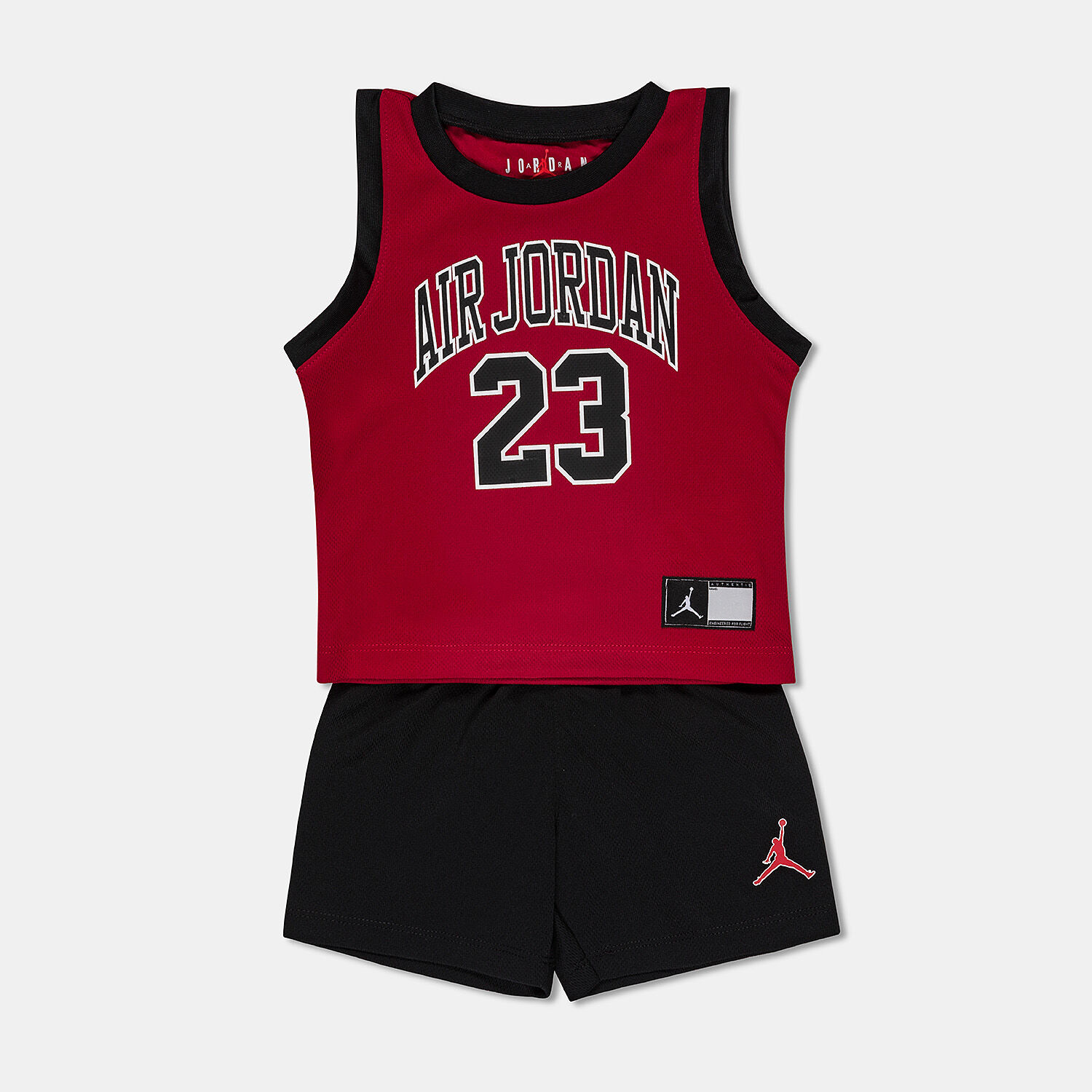 Completo Jordan 23 Neonati rosso e nero AW LAB