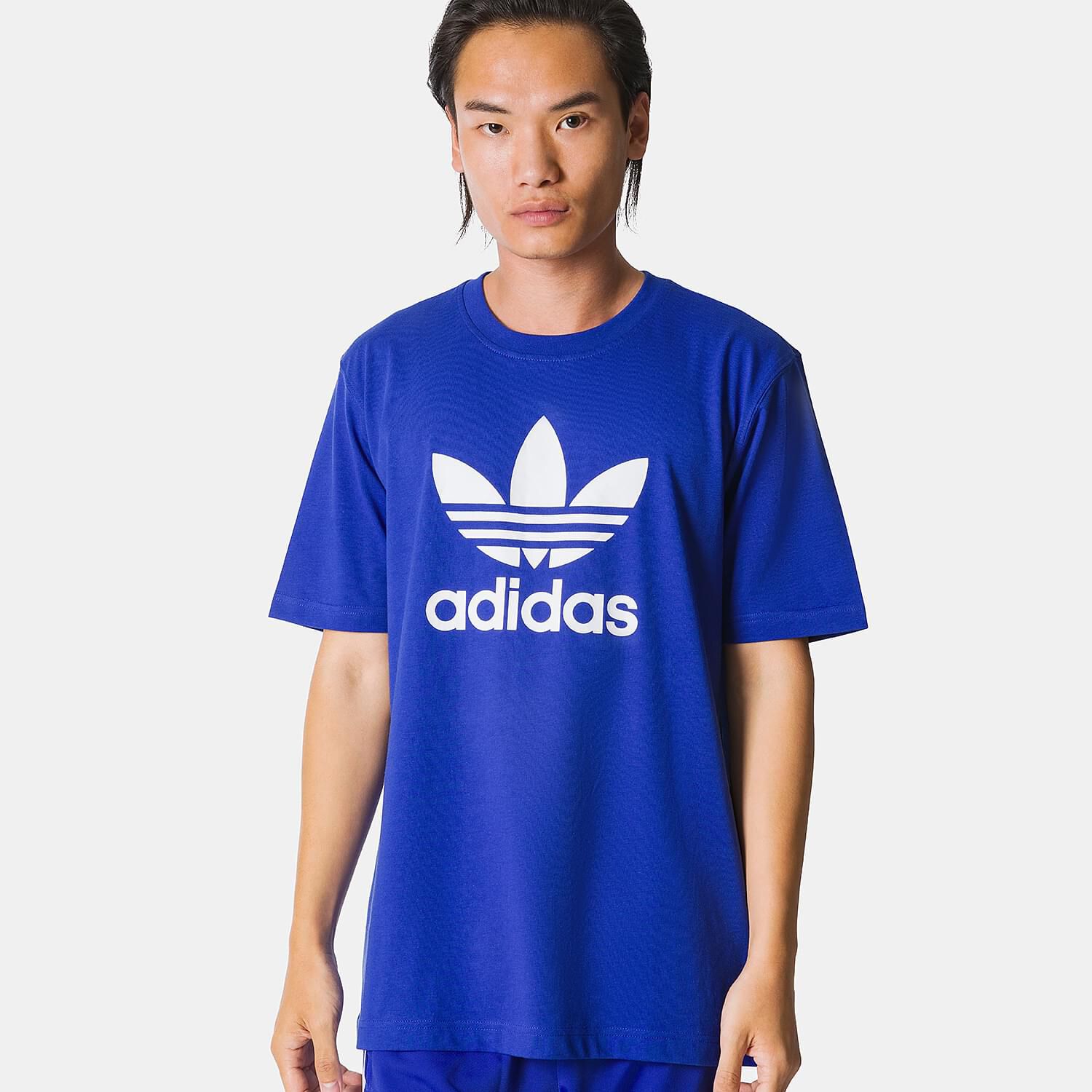 T shirt adidas adicolor Trefoil blu e bianca AW LAB