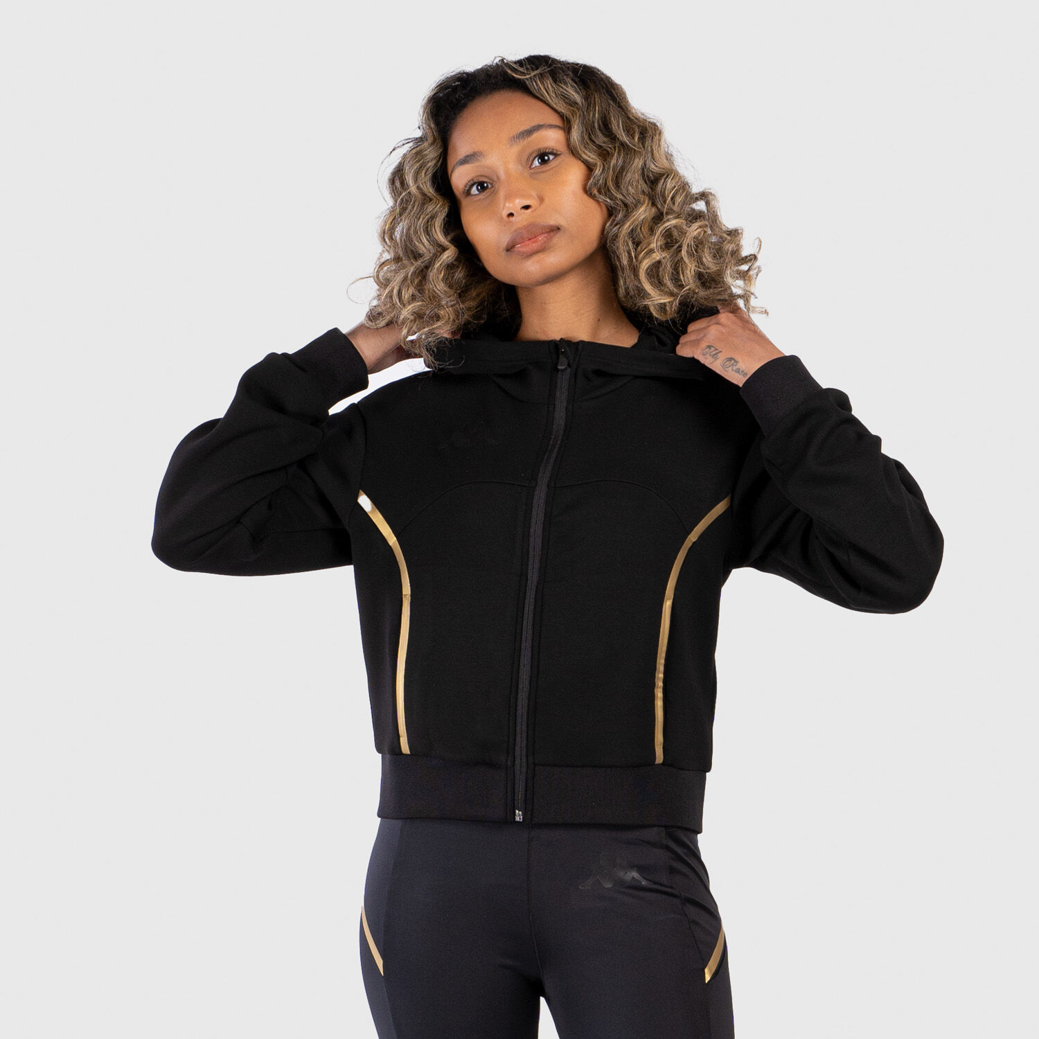 Felpa kappa zip on sale nera
