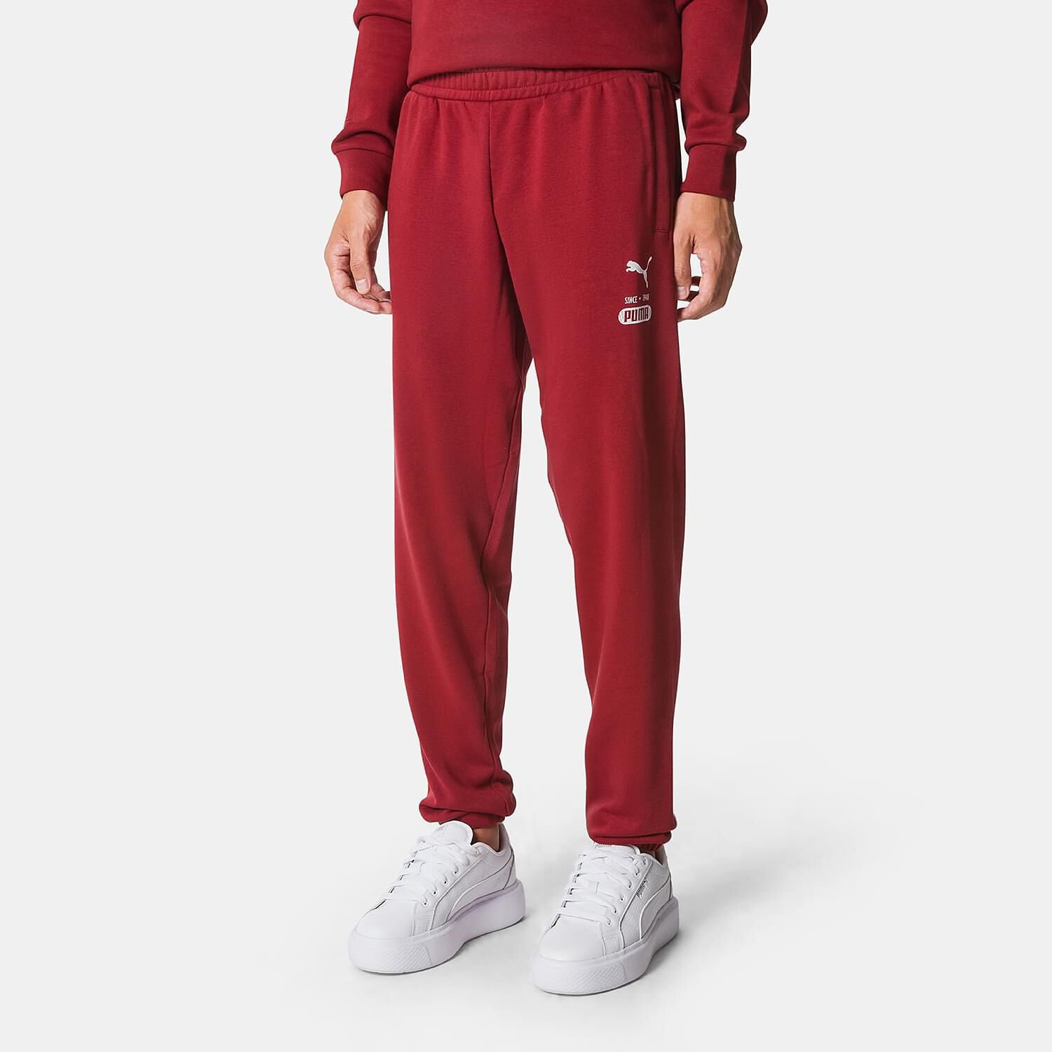 Pantaloni Puma Graphic SMU rossi e bianchi AW LAB
