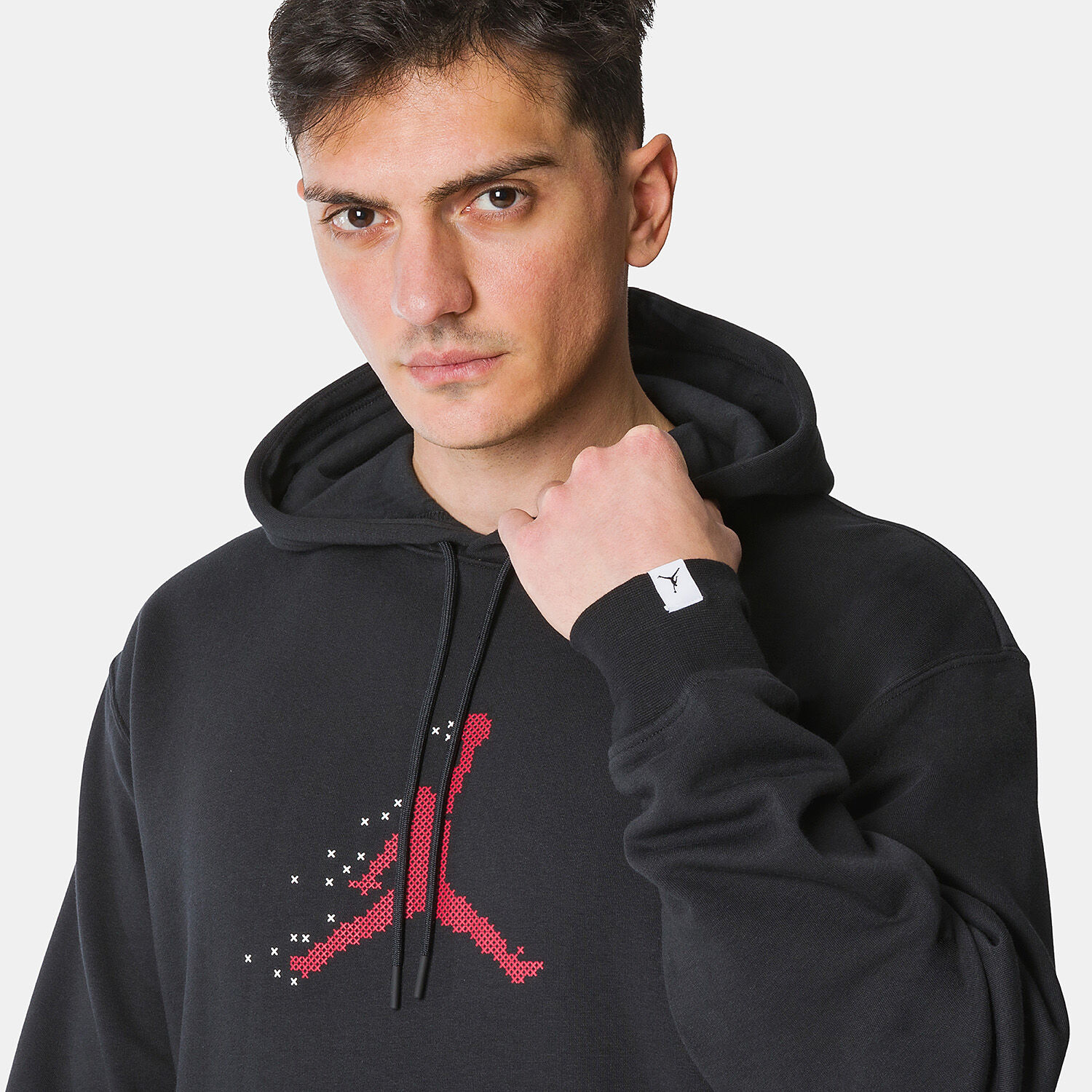 Felpa Jordan Essentials Holiday nera rossa e bianca AW LAB