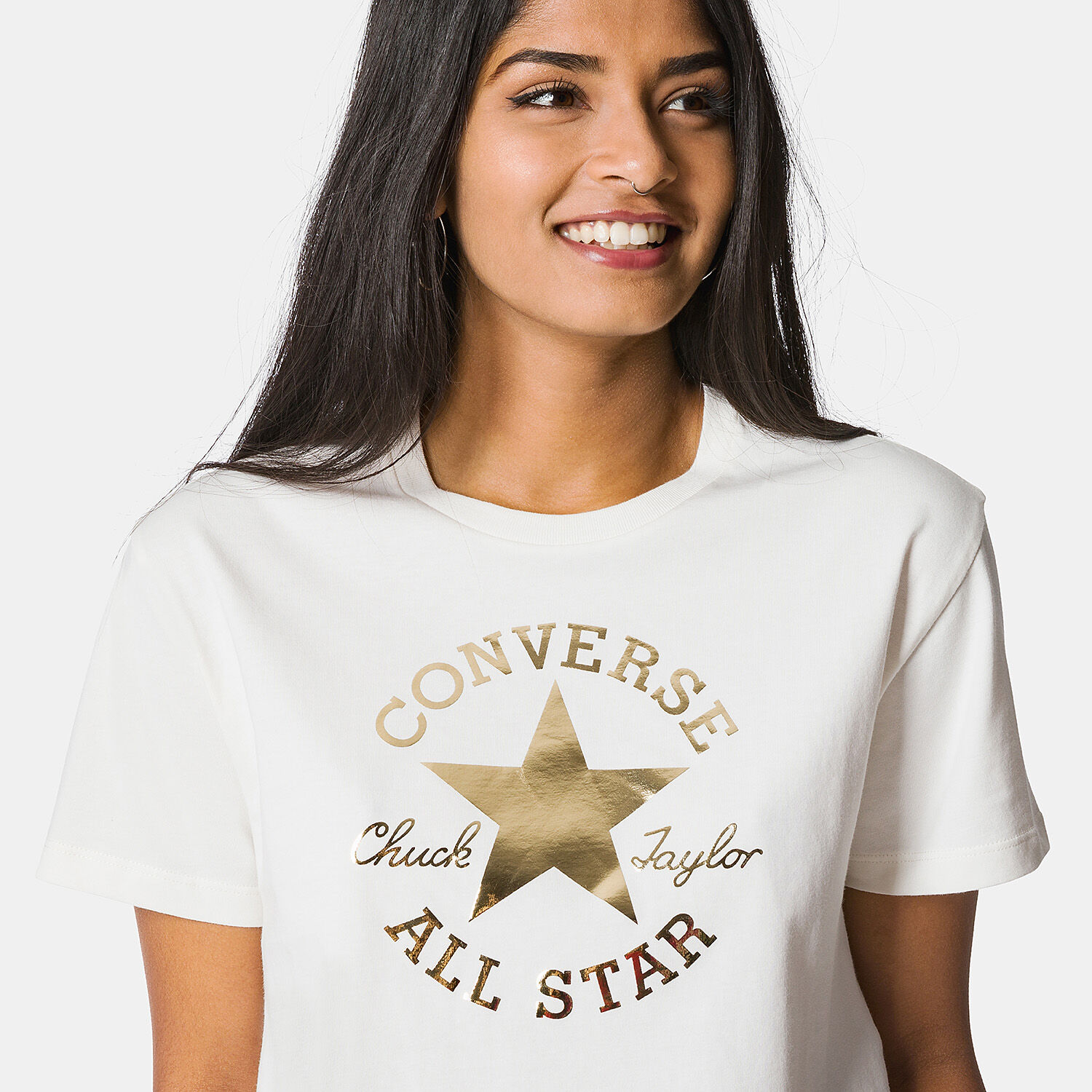 T shirt Converse Chuck Taylor Patch beige e oro AW LAB