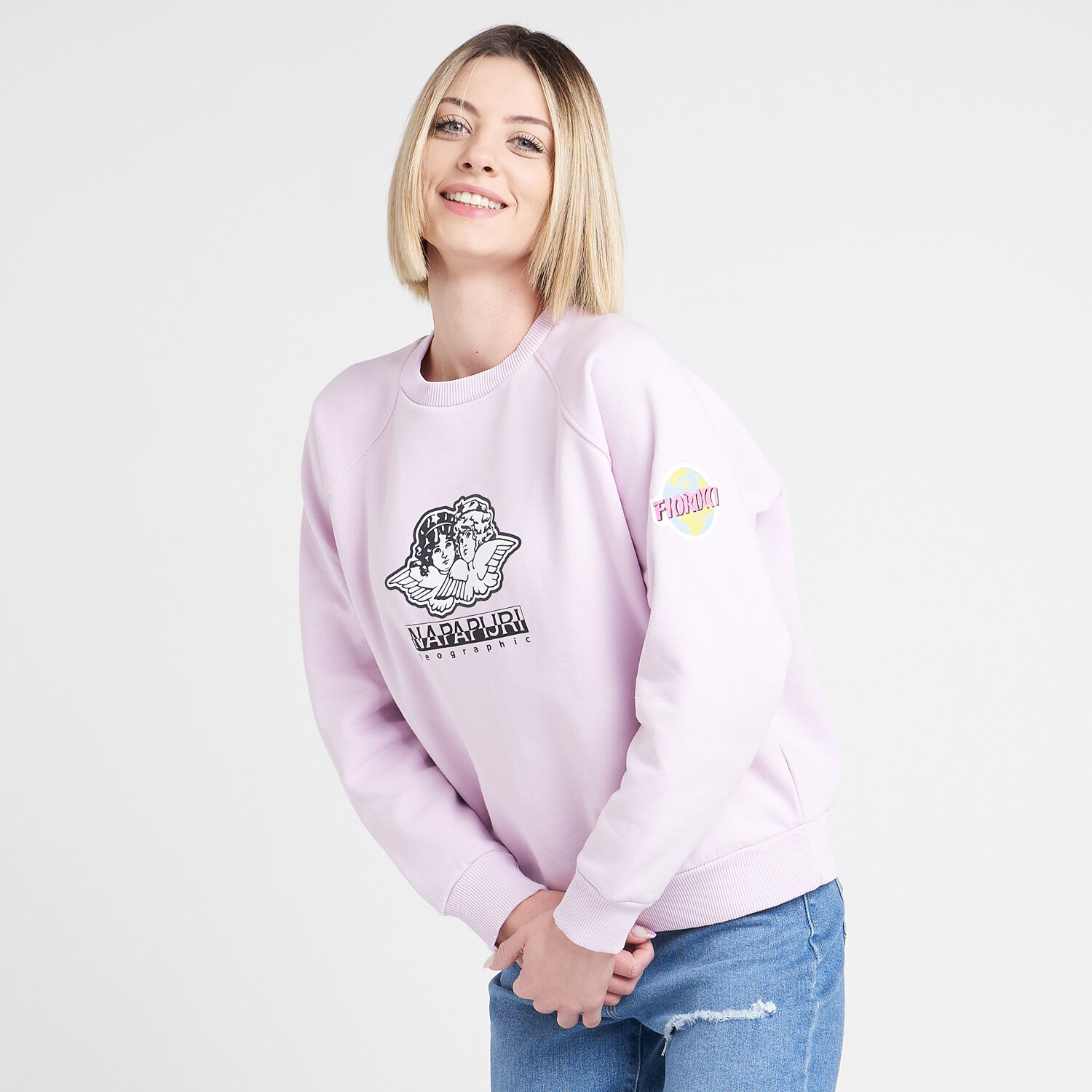 Felpa Napapijri x Fiorucci rosa AW LAB