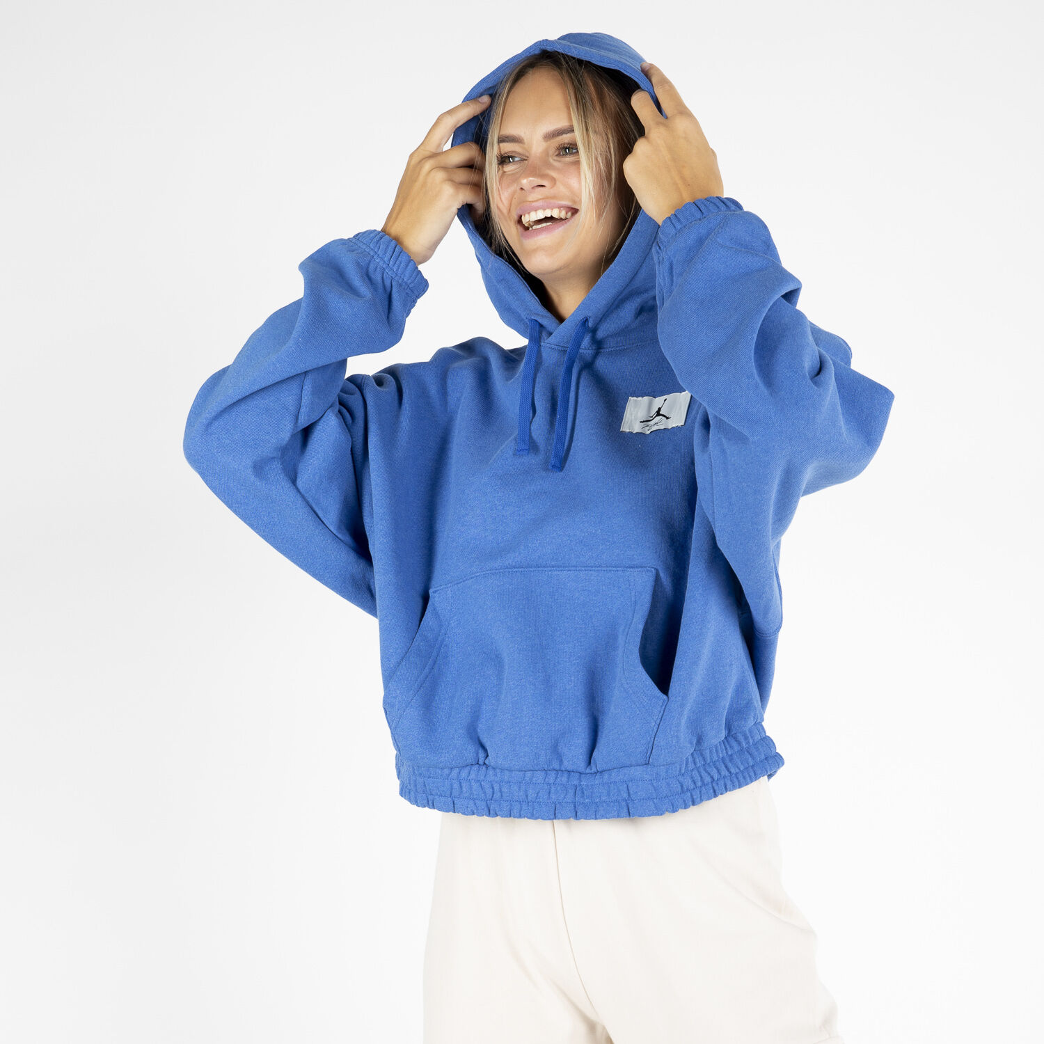 FELPA CON CAPPUCCIO JORDAN FLIGHT FLEECE azzurra