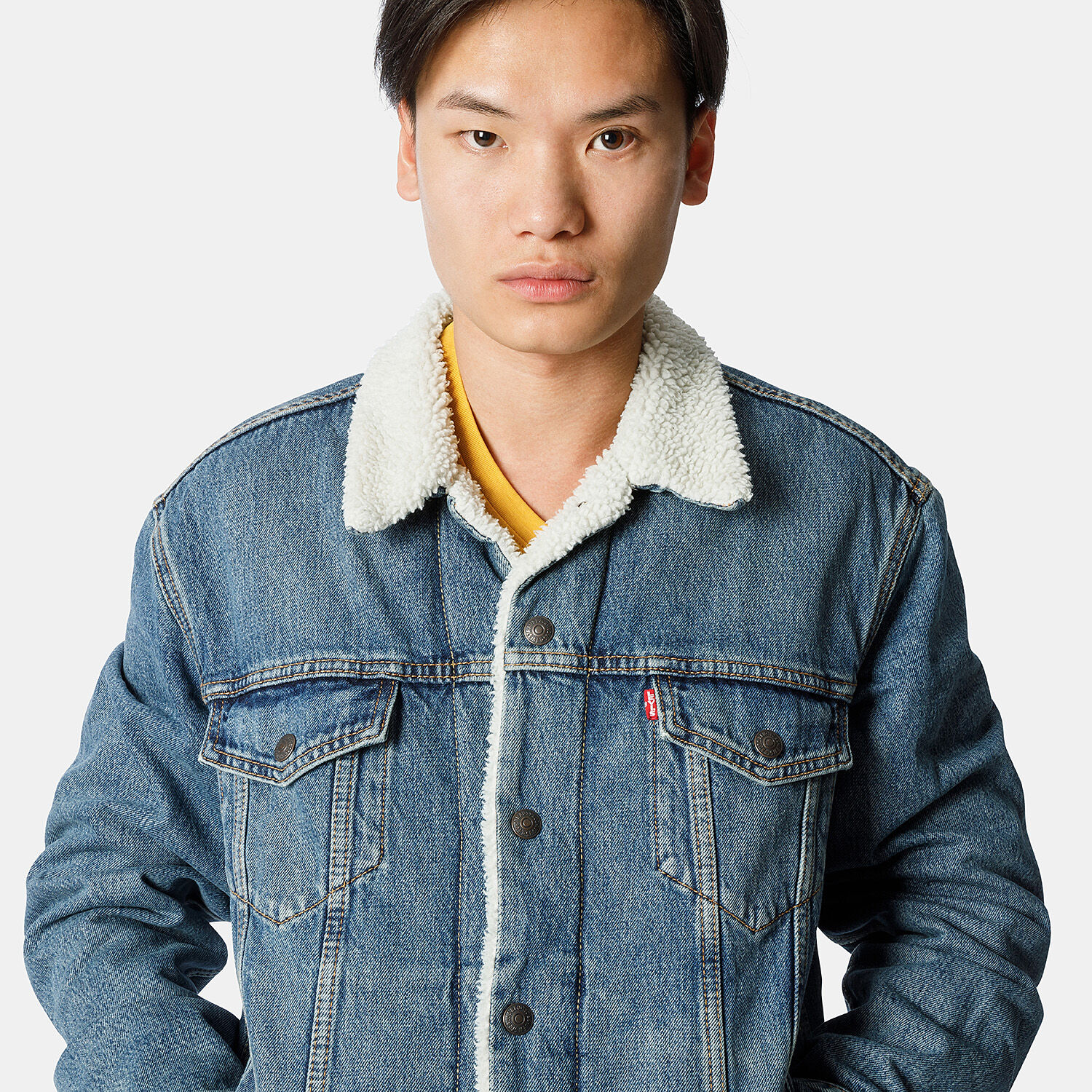 Giacca Levi s Sherpa Trucker Type 3 celeste e bianco AW LAB